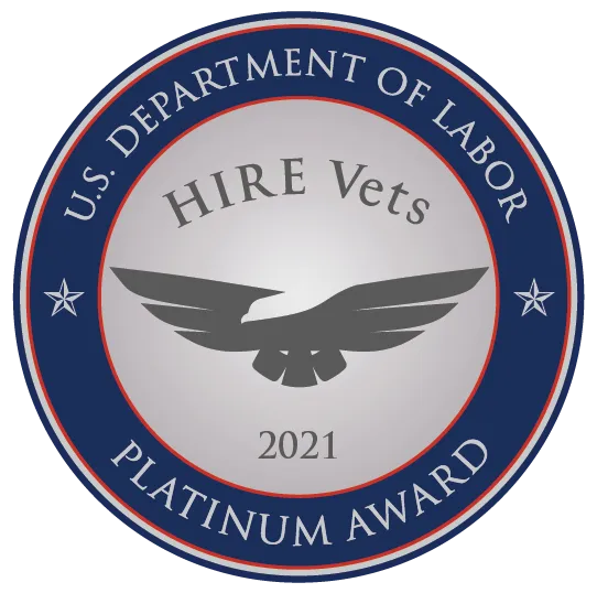NIS Receives 2021 HIRE Vets Medallion Award from U.S. Department of Labor (November 2021)